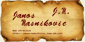 Janoš Masniković vizit kartica